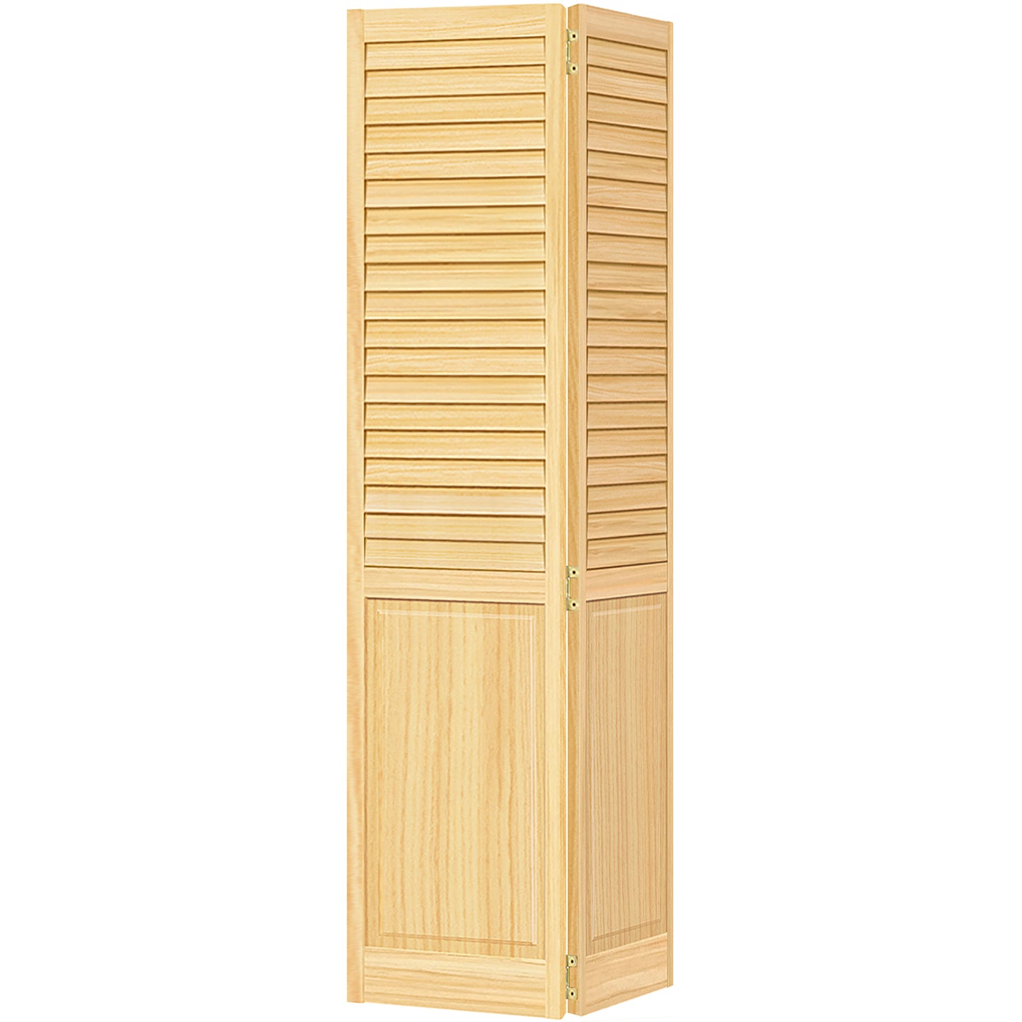 Plantation Louver Panel Solid Core Unfinished Wood Bi-fold Door