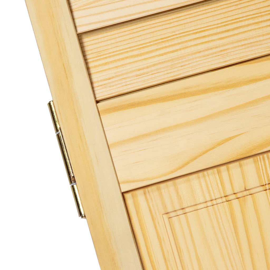 Plantation Louver Panel Solid Core Unfinished Wood Bi-fold Door