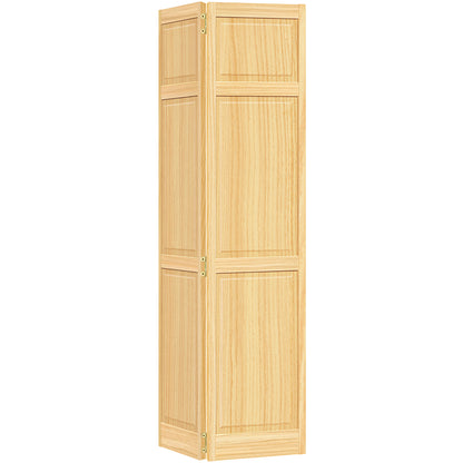 Traditional 6 Panel Clear Solid Core Unfinished Wood Bi-fold Door