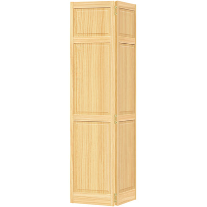 Traditional 6 Panel Clear Solid Core Unfinished Wood Bi-fold Door
