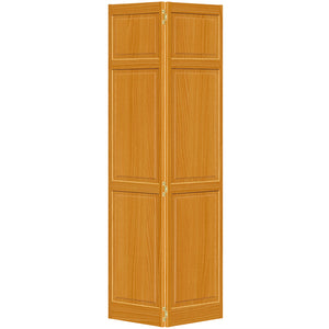Traditional 6 Panel Golden Oak   Solid Core Wood Bi-fold Door