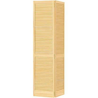 Traditional Louver Louver Solid Core  Unfinished Wood Bi-fold Door