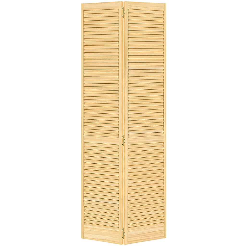 Traditional Louver Louver Solid Core  Unfinished Wood Bi-fold Door
