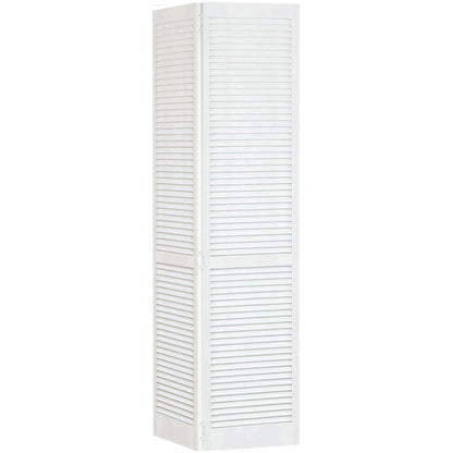 Traditional Louver Louver White Solid Core Wood Bi-fold Door