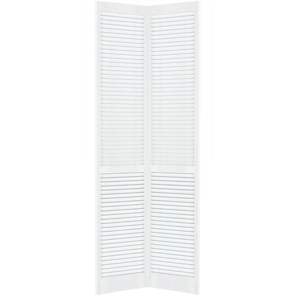 Traditional Louver Louver White Solid Core Wood Bi-fold Door