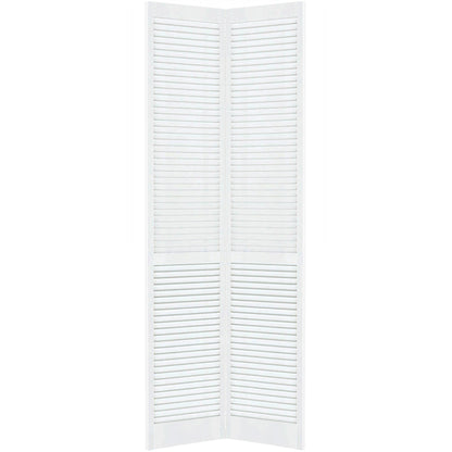 Traditional Louver Louver White Solid Core Wood Bi-fold Door
