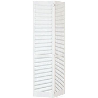 Traditional Louver Louver White Solid Core Wood Bi-fold Door