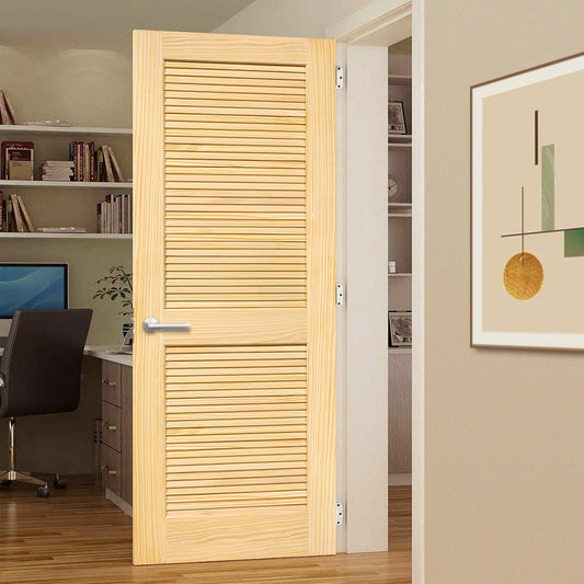 Traditional Louver Louver Solid Pine Unfinished Interior Door Slab