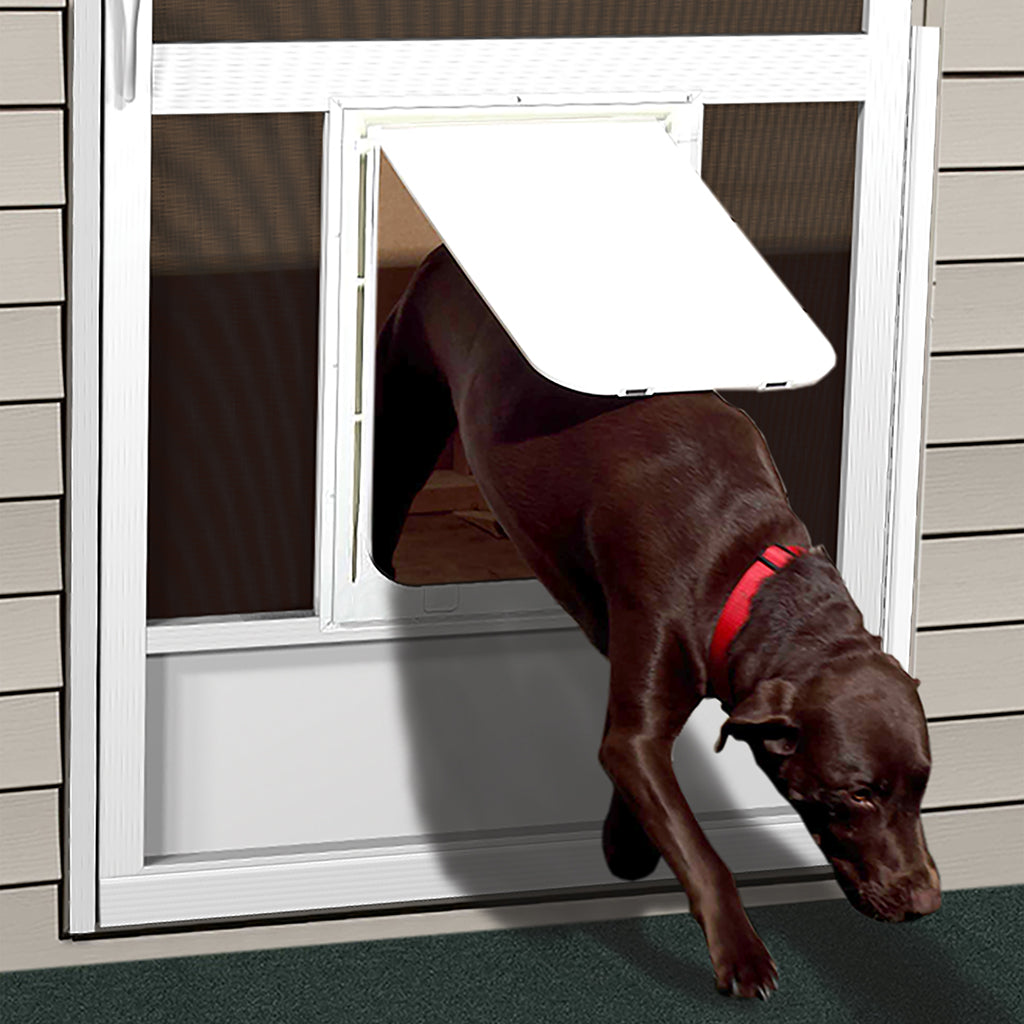 Aluminum pet outlet door