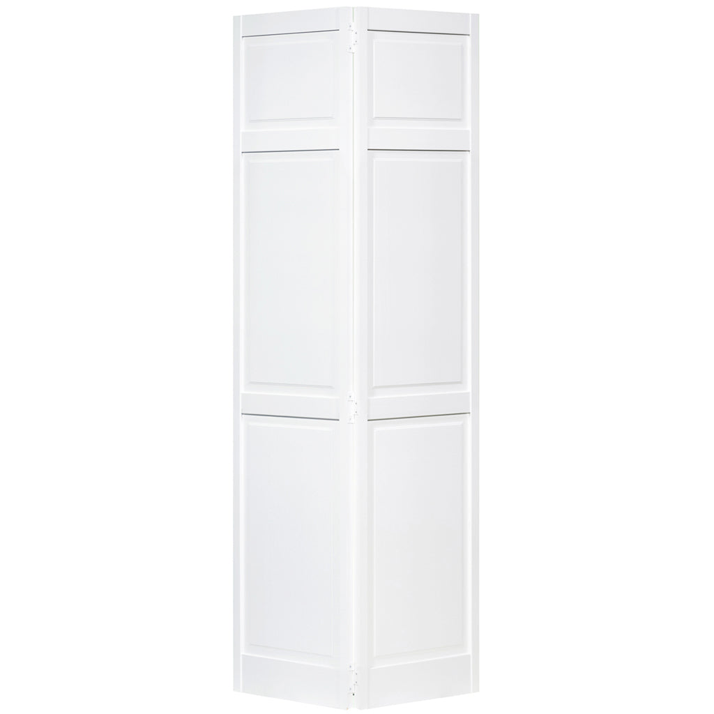 Traditional 6 Panel White  Solid Pine Core Bi-fold Door