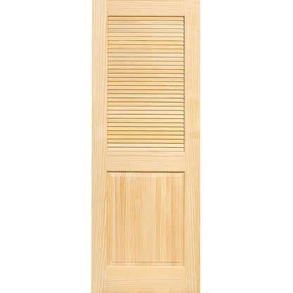 Traditional Louver Panel Solid Unfinished Pine Interior Door Slab