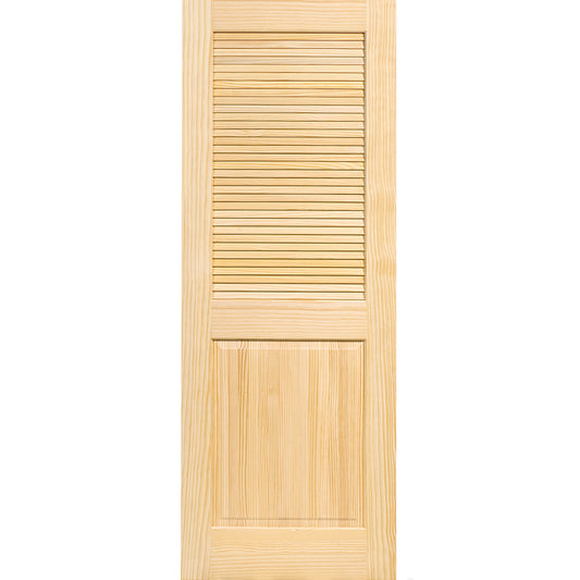 Traditional Louver Panel Solid Unfinished Pine Interior Door Slab