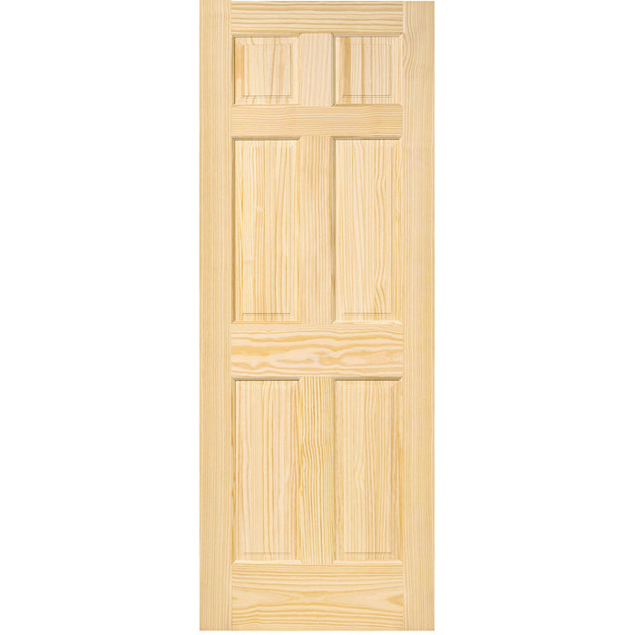 6-Panel Colonial Solid Pine Unfinished Interior Door Slab