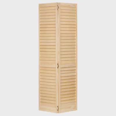 Plantation Louver Louver Solid Core Unfinished Wood Bi-fold Door