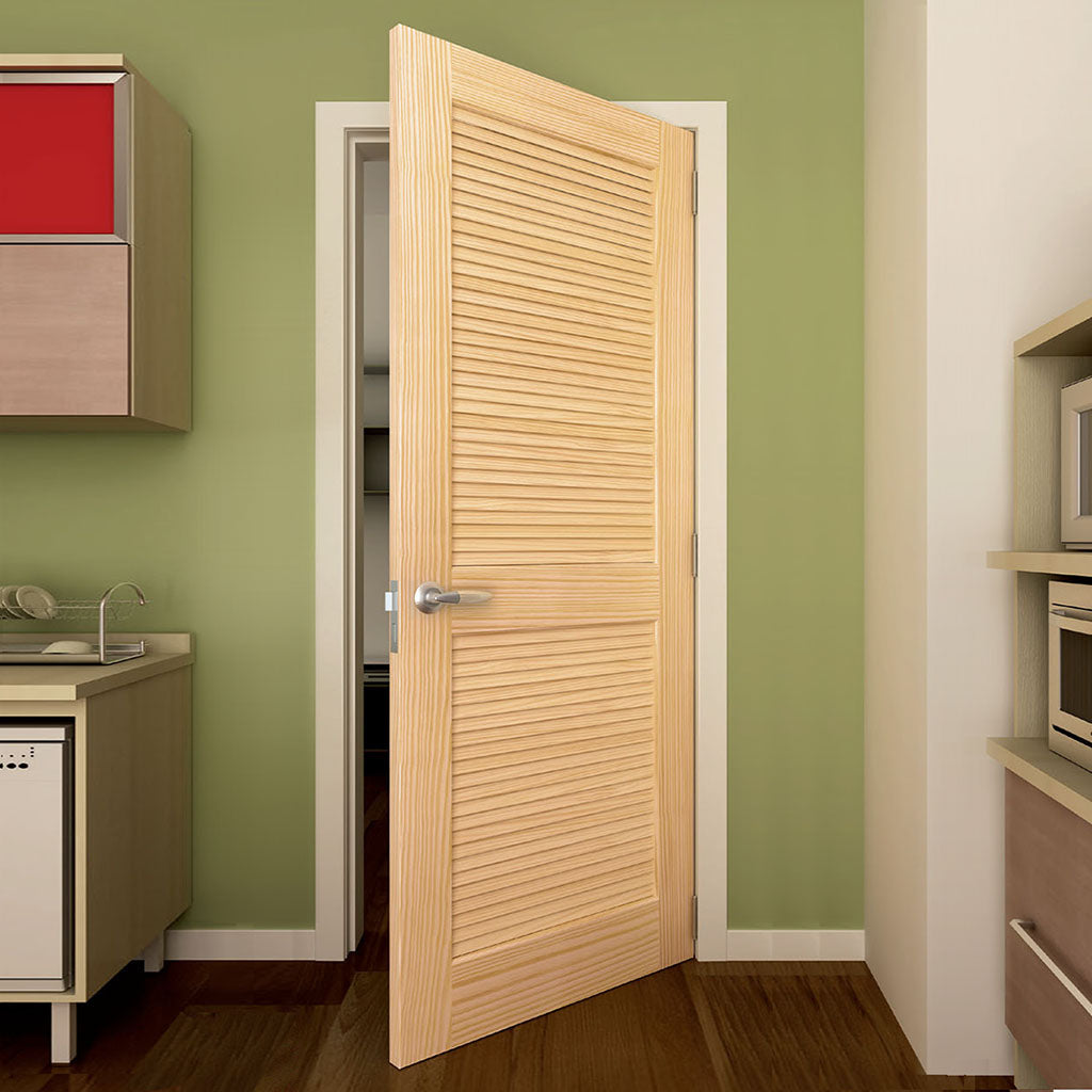 Traditional Louver Louver Solid Pine Unfinished Interior Door Slab