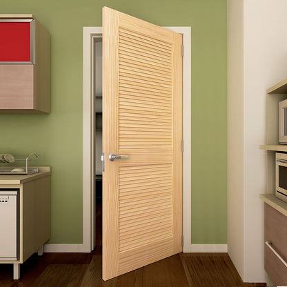 Traditional Louver Louver Solid Pine Unfinished Interior Door Slab