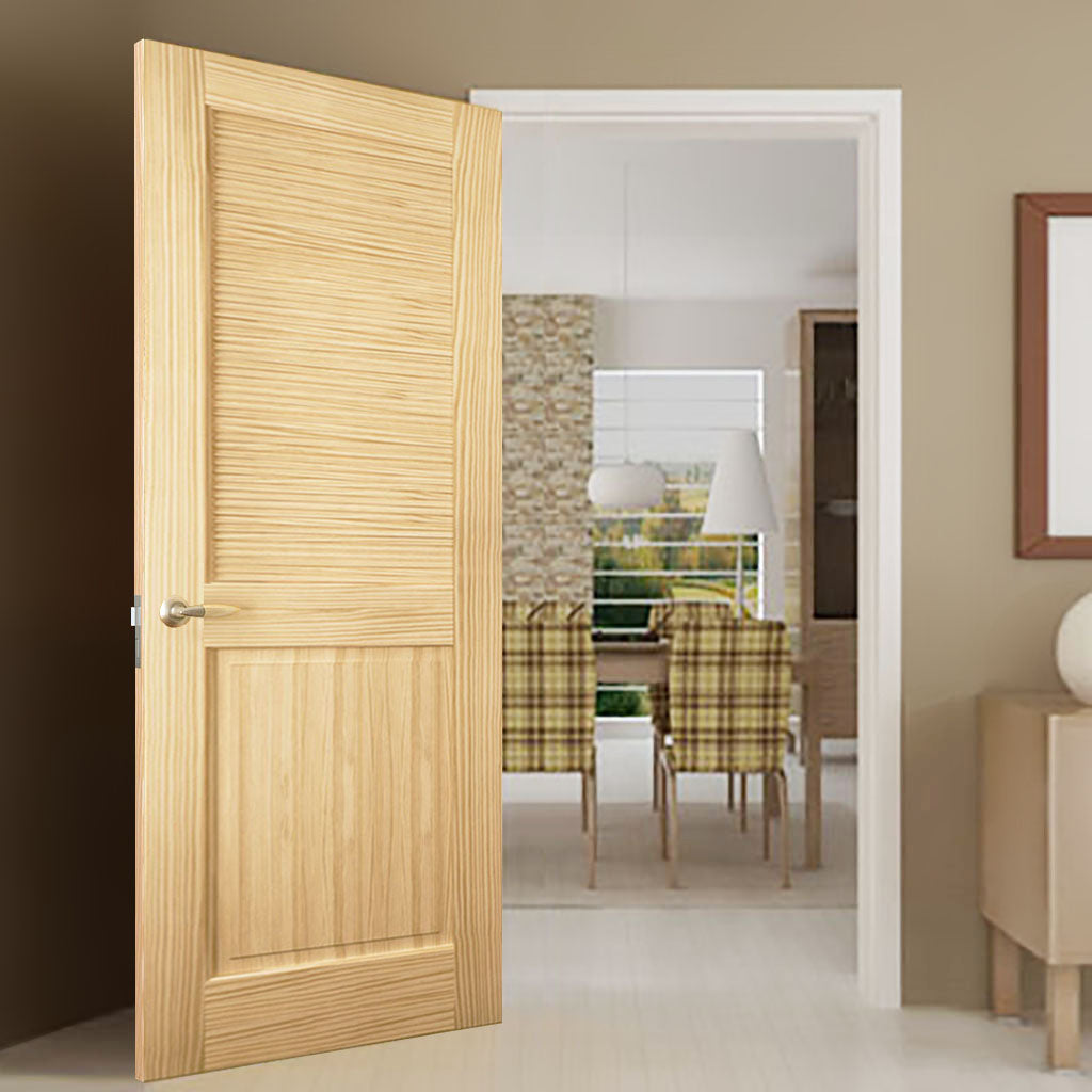 Traditional Louver Panel Solid Unfinished Pine Interior Door Slab