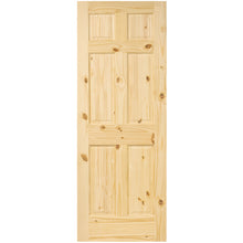 6-Panel Colonial Knotty Pine Unfinished Interior Door Slab