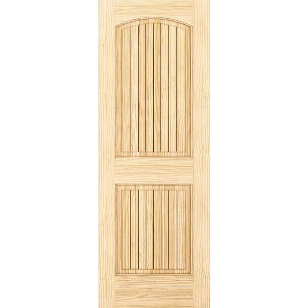 2-panel Colonial Solid Pine Unfinished Arch Top -Groves Interior Door Slab