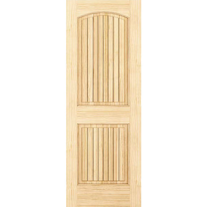 2-panel Colonial Solid Pine Unfinished Arch Top -Groves Interior Door Slab