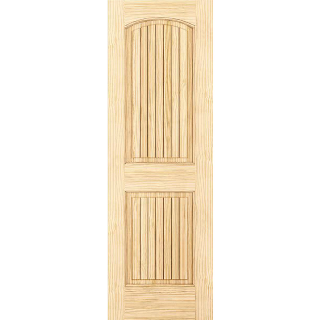 2-panel Colonial Solid Pine Unfinished Arch Top -Groves Interior Door Slab