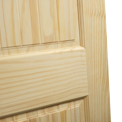 6-Panel Colonial Solid Pine Unfinished Interior Door Slab Closeup