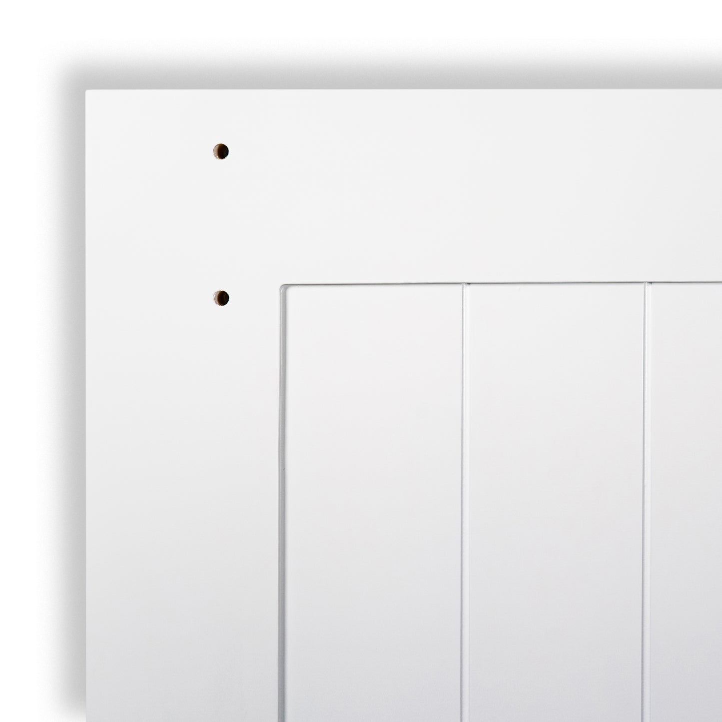 2-Panel White Solid Pine Core Interior Barn Door Slab Closeup