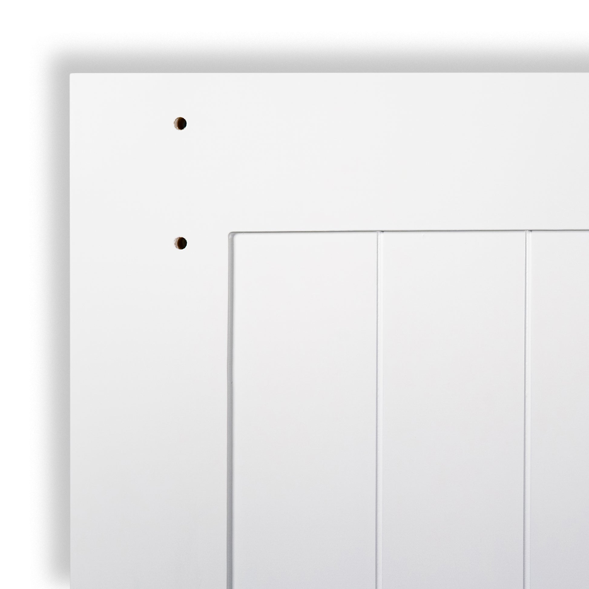 2-Panel White Solid Pine Core Interior Barn Door Slab Closeup