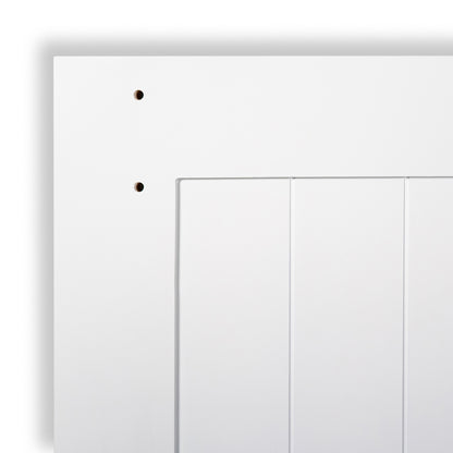 2-Panel White Solid Pine Core Interior Barn Door Slab Closeup