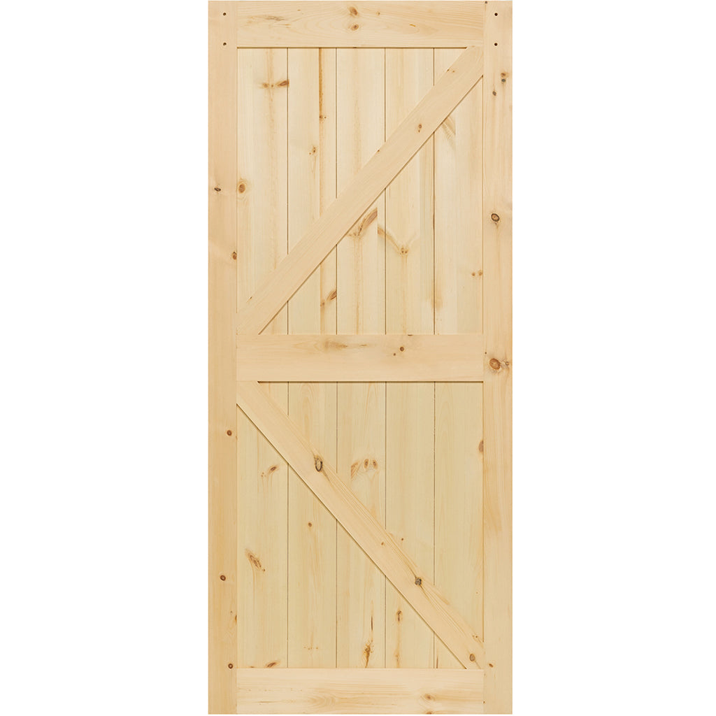 30 in. x 83.5 in K-Rail Unfinished Solid Core Pine Barn Door Slab 30 in. x 83.5 in K-Rail Unfinished Solid Core Pine Barn Door Slab