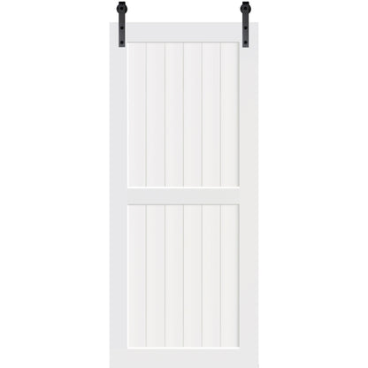 2-Panel White Solid Pine Core Interior Barn Door Slab Details