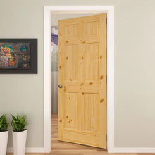 6-Panel Colonial Knotty Pine Unfinished Interior Door Slab Lifestyle Picture