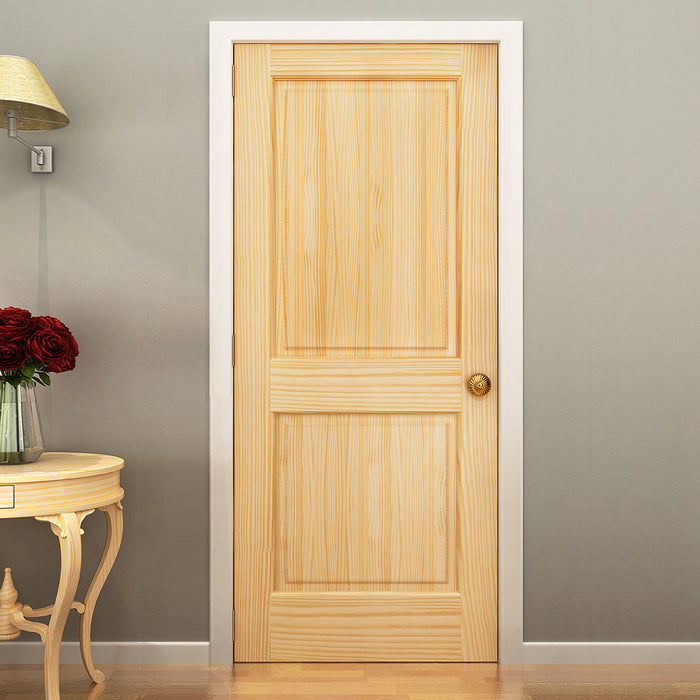 2-Panel Colonial Solid Pine Unfinished Interior Door Slab