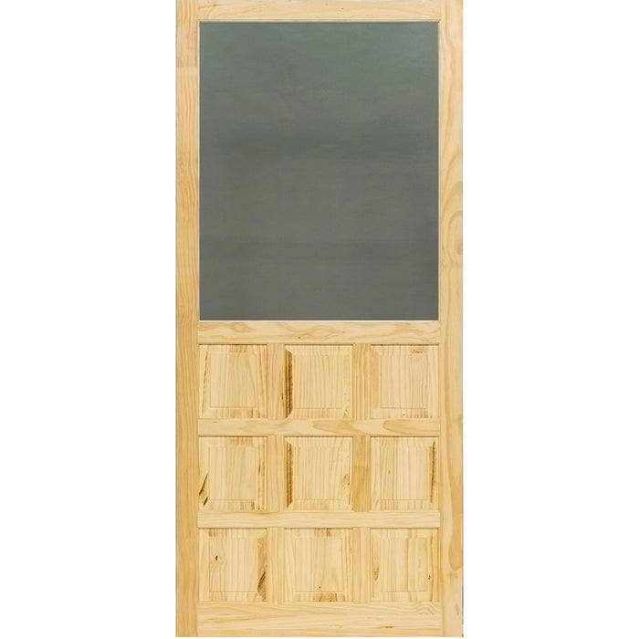 Screen Door Wood 9-Panel Stainable