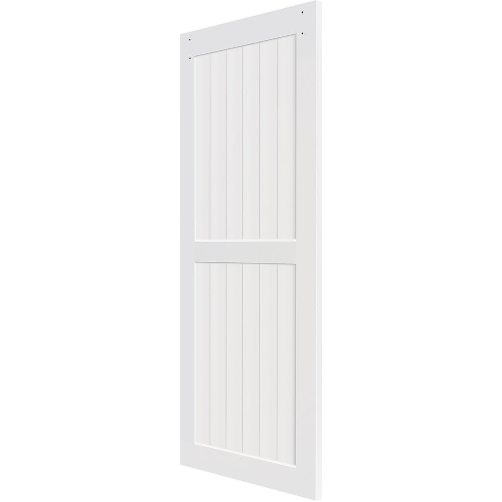 2-Panel White Solid Pine Core Interior Barn Door Slab