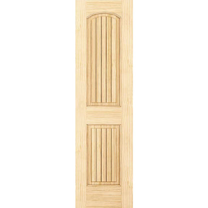 2-Panel Colonial Solid Pine Unfinished Arch Top with V-Groves Interior Door Slab