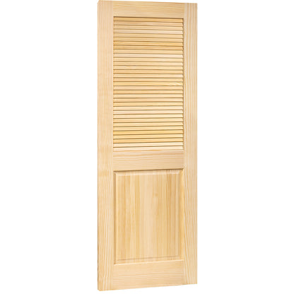 Traditional Louver Panel Solid Unfinished Pine Interior Door Slab
