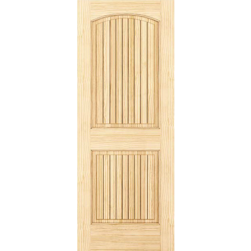 2-panel Colonial Solid Pine Unfinished Arch Top -Groves Interior Door Slab