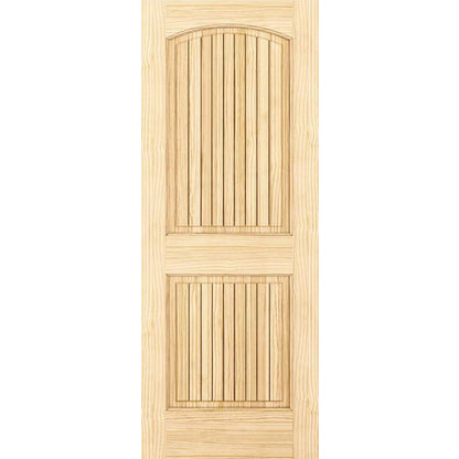 2-panel Colonial Solid Pine Unfinished Arch Top -Groves Interior Door Slab