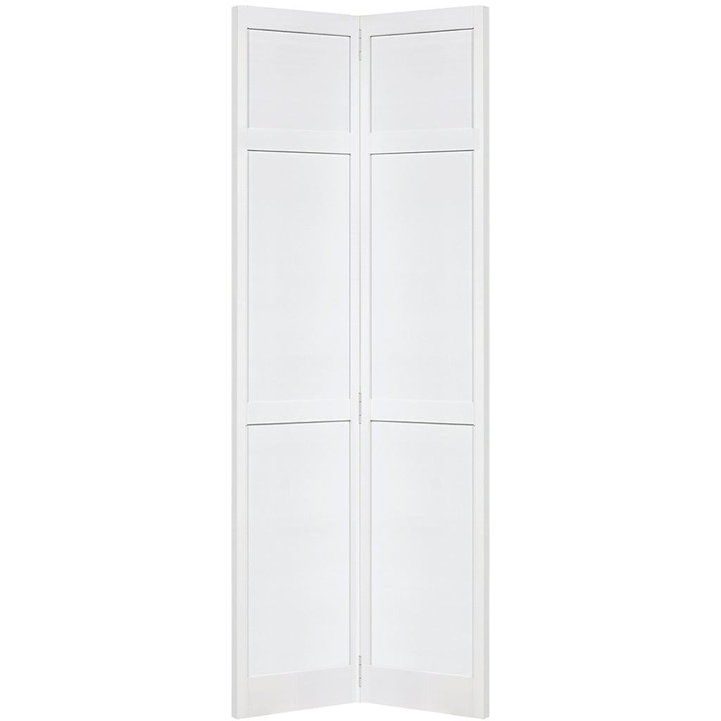 Traditional 6 Panel White  Solid Pine Core Bi-fold Door