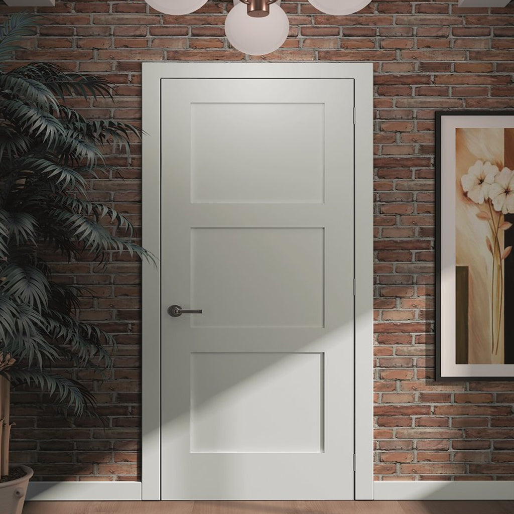 Shaker 3 Panel Solid Core White Interior Door Slab