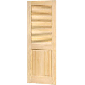 Traditional Louver Panel Solid Unfinished Pine Interior Door Slab