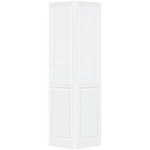 Traditional Louver Panel White Solid Core Wood Bi-fold Door