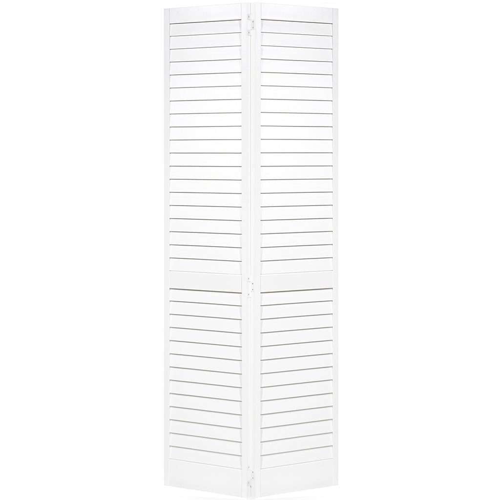Plantation Louver Louver White  Solid Pine Core Bi-fold Door