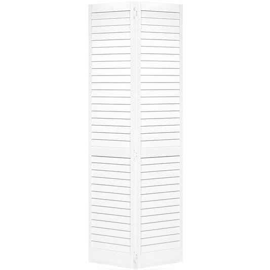 Plantation Louver Louver White  Solid Pine Core Bi-fold Door